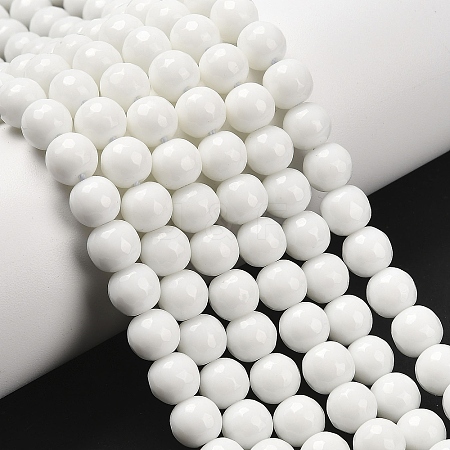 Natural White Jade Bead Strands G-R166-8mm-22-1