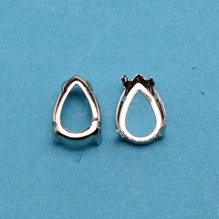 Teardrop Brass Open Back Bezel Sew on Prong Settings KK-WH0049-02B-P-1