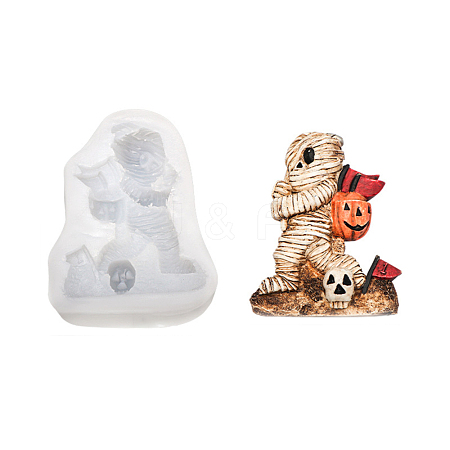 DIY Mini Halloween Mummy Food Grade Silicone Molds DIY-G054-C01-1