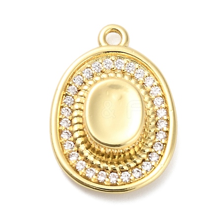 Brass Micro Pave Cubic Zirconia Pendants X-KK-L229-030G-1