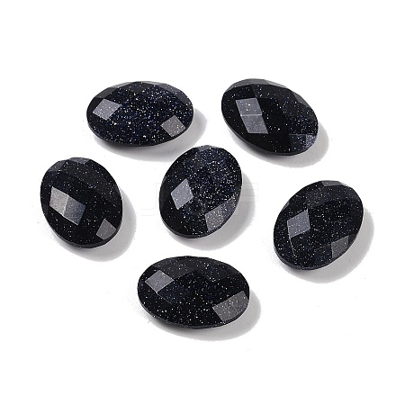 Synthetic Blue Goldstone Cabochons G-O175-15G-01-1