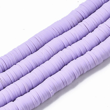 Handmade Polymer Clay Beads Strands CLAY-R089-8mm-146-1