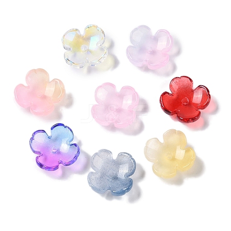 50Pcs Baking Paint Glass Bead Caps GLAA-FP0001-21-1