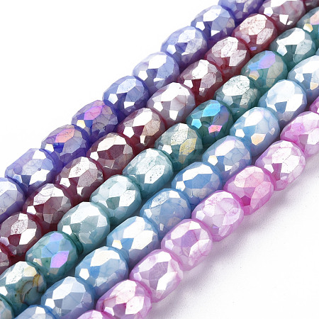 Opaque Baking Painted Glass Beads Strands EGLA-N006-008-B-1