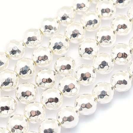 Electroplate Non-magnetic Synthetic Hematite Beads Strands G-L485-02A-S-1