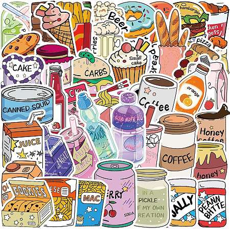 50Pcs 50 Styles PVC Sticker PW-WG4B0CA-01-1