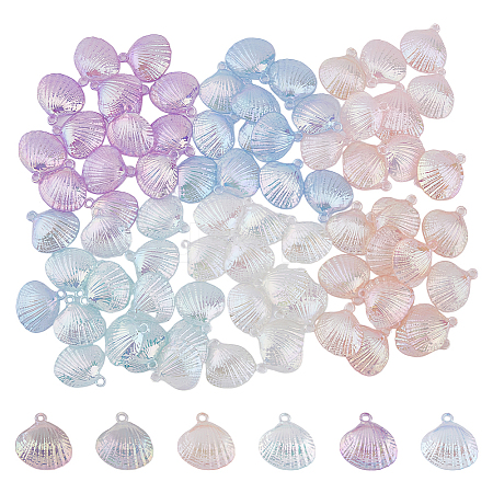 84Pcs 6 Colors UV Plating Opaque Acrylic Pendants PACR-DC0001-02-1