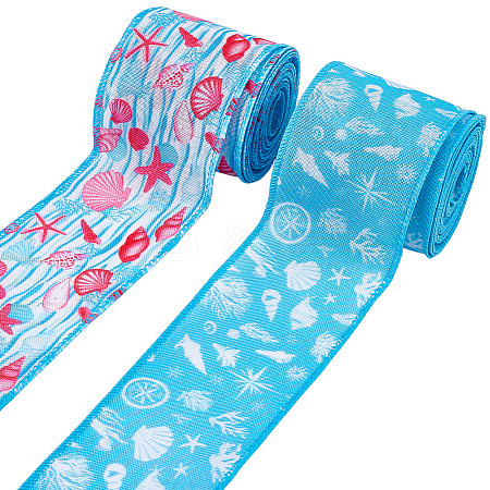 2 Rolls Burlap Ribbons SRIB-WH20009-004-1