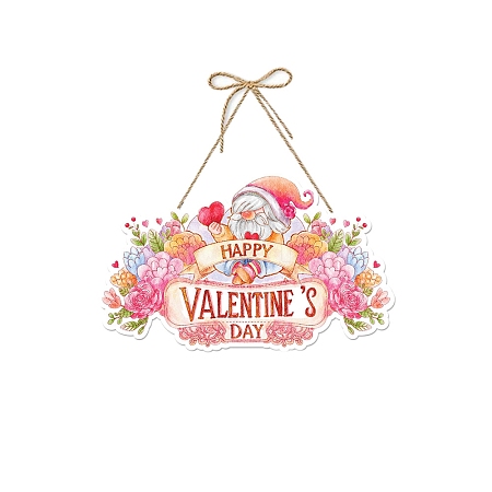 Valentine's Day Gnomes Paper Door Wall Hanging Ornaments PW-WG118B6-01-1