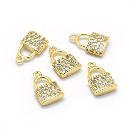 Brass Micro Pave Cubic Zirconia Charms LS-KK-L184-11G-1