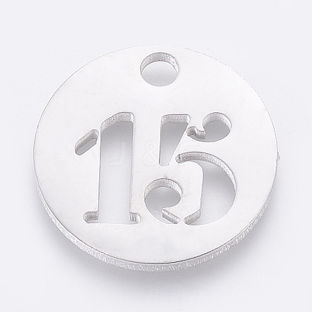 Non-Tarnish 304 Stainless Steel Pendants STAS-F233-15-P-1