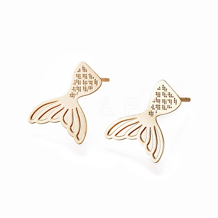 Brass Ear Studs EJEW-I227-01G-1