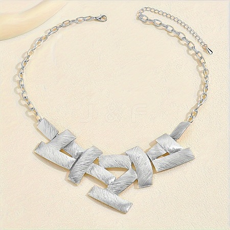 Rectangle Alloy Pendant Bib Necklaces FS-WG7FB46-02-1