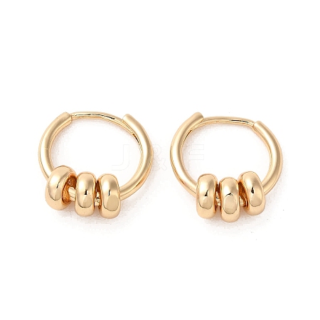 Brass Beaded Hoop Earrings EJEW-C073-28KCG-1