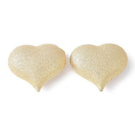 Heart Brass Beads KK-F892-36G-1