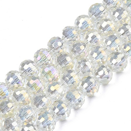 Electroplate Transparent Glass Beads Strands EGLA-N002-15-B02-1