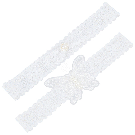 Polyester Lace Elastic Bridal Garters DIY-WH0308-148B-1