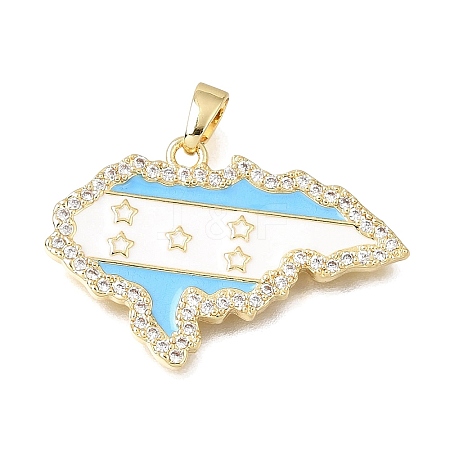 Brass Micro Pave Clear Cubic Zirconia Pendants KK-C263-31D-G-1