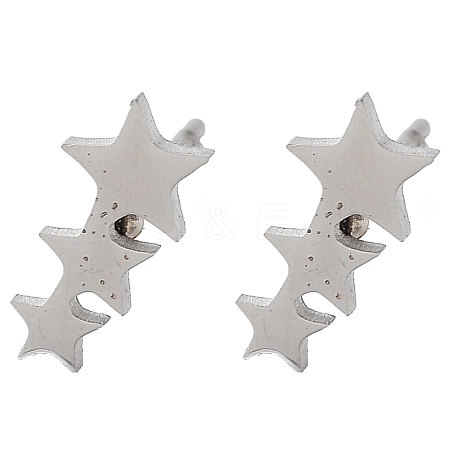 Non-Tarnish 304 Stainless Steel Stud Earrings EJEW-M242-01A-P-1