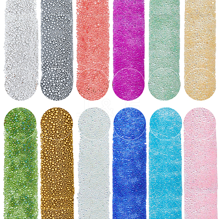 HOBBIESAY 180G 12 Colors Bubble Beads GLAA-HY0001-21-1