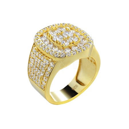 Square Alloy with Crystal Rhinestone Finger Rings FS-WG4A2D8-38-1