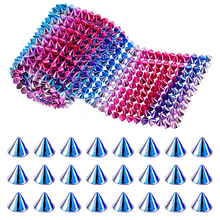 1 Yard 12-Row Resin Spike Stud Cone Flatback Punk Rock Trim Mesh Bead Craft FIND-TA0006-73C-1