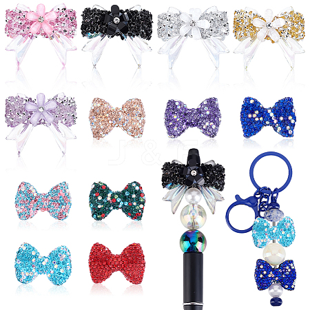 12Pcs 12 Styles Transparent Resin Beads & Handmade Polymer Clay & Rhinestone FIND-GA0008-30-1