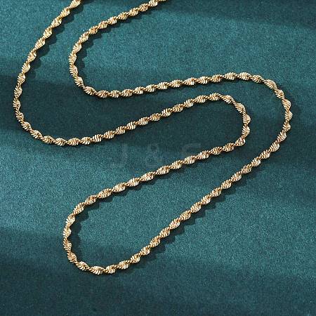 Brass Singapore Chains Necklace for Women NJEW-P265-27G-1