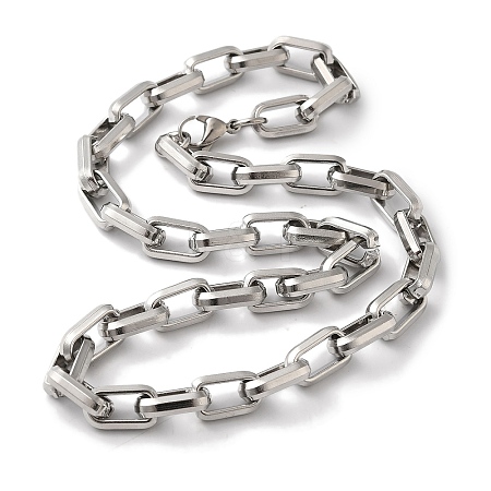 201 Stainless Steel Cable Chain Necklaces NJEW-H033-03P-B-1