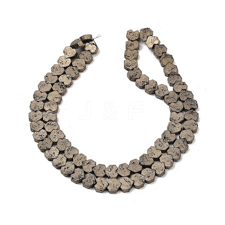 Electroplated Natural Lava Rock Beads Strands G-K388-04B-08-1