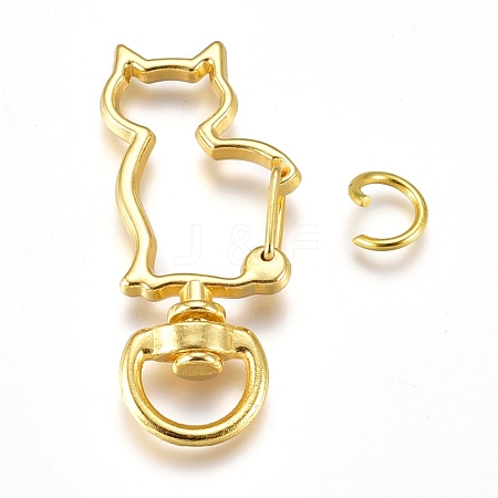 Alloy Swivel Lobster Clasps X-KEYC-WH0016-38G-1
