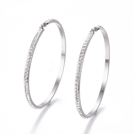 304 Stainless Steel Big Hoop Earrings EJEW-L232-036I-P-1