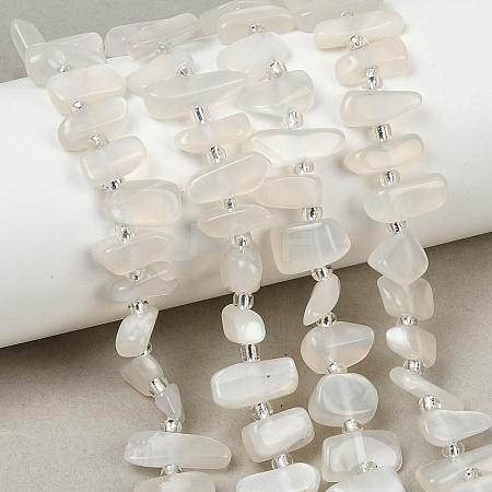 Natural White Moonstone Beads Strands G-L657-E02-01-1