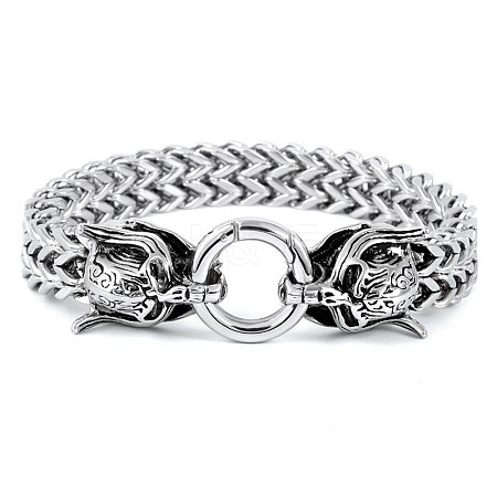 Skull Viking 304 Stainless Steel Wheat Chain Bracelets for Men FS-WGC8E20-07-1