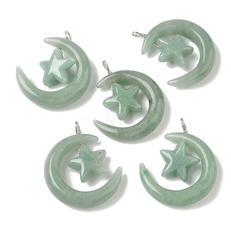 Natural Green Aventurine Pendants G-Z086-01P-24-1