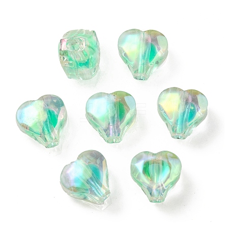 UV Plating Rainbow Iridescent Acrylic Beads OACR-F004-05B-1