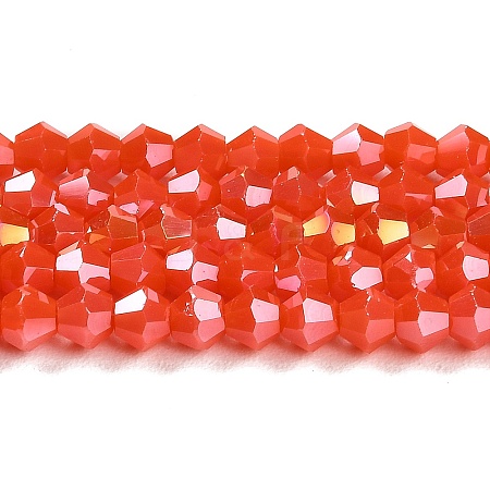 Opaque Solid Color Electroplate Glass Beads Strands EGLA-A039-P4mm-B03-1