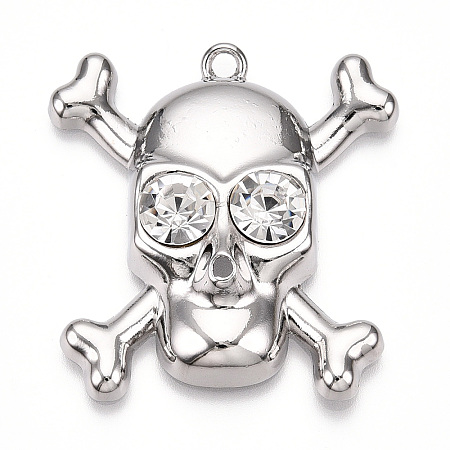 Rack Plating Alloy Rhinestone Pendants PALLOY-N176-108B-P-1