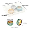 3Pcs 3 Colors 201 Stainless Steel Curb Chain Finger Rings Set for Women RJEW-YW0001-02-4