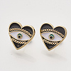 Brass Stud Earrings Findings EJEW-S201-179A-1