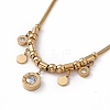Crystal Rhinestone Pendant Necklace with 304 Stainless Steel Round Snake Chains for Women NJEW-P269-09A-G-1