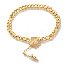 Cone & Flower Brass Charm Bracelets BJEW-L696-024G-1