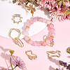 6Pcs 6 Styles Brass Micro Pave Clear Cubic Zirconia Screw Carabiner Lock Charms KK-ME0004-07-4