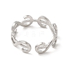 304 Stainless Steel Initial Letter S Open Cuff Ring for Women RJEW-E066-10P-3