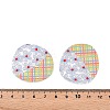 Plaid Theme Printed Acrylic Pendants OACR-T028-05D-3