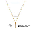 Elegant Stainless Steel Micro Pave Clear Cubic Zirconia Cross Pendant Necklace YJ5487-1