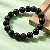 Grade A Natural Eagle Eye Stone Round Beads Stretch Bracelets for Women BJEW-L712-B06-12mm-3