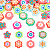 32Pcs 8 Styles Flower PVC Beads KY-TA0001-49-1