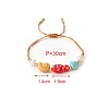 Summer Beach AdHandmade Porcelain Fish Shell Shape and Plastic Pearl Braided Bead Bracelets for Women WG2D1DA-01-2