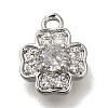 Rack Plating Brass Micro Pave Cubic Zirconia Charms KK-M014-05P-1